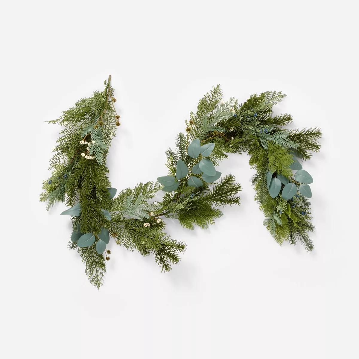 Mixed Green Holiday Artificial Garland - Threshold™ designed with Studio McGee