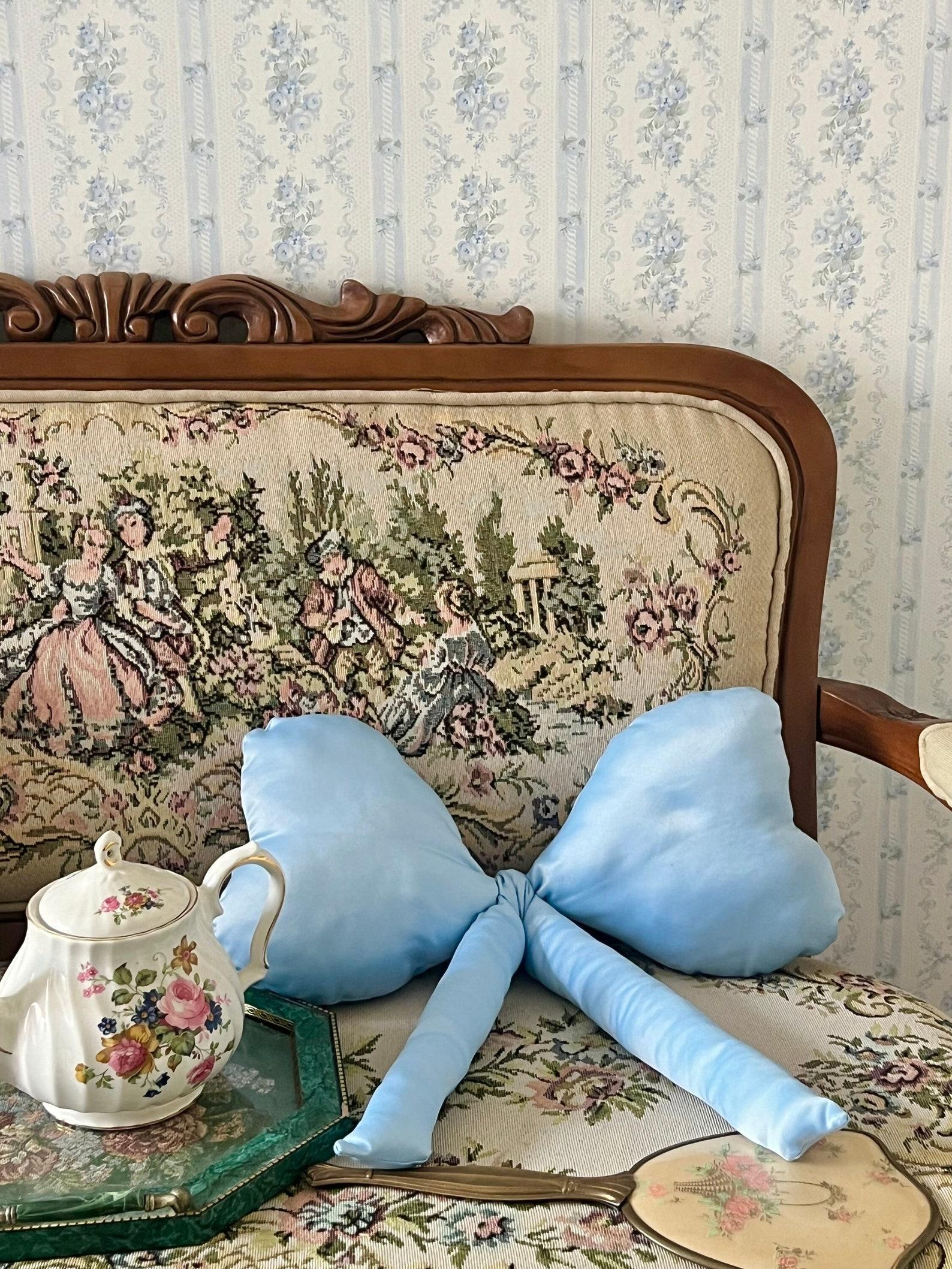 Bow Pillow. Coquette Pillow. Satin Pillow. Cottage Core Pillow. Bow Shape Pillow. Throw Pillow. Girly Pillow