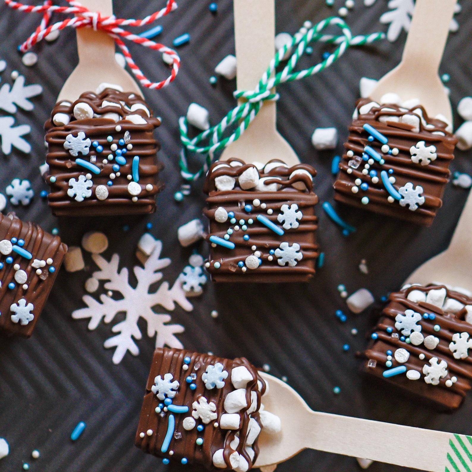 Hot Chocolate Spoons-Milk Chocolate with Mini Marshmallows (4 pack)- White Elephant Gift